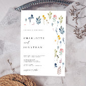 Moderne Whimsical Wildflower Wedding Kaart