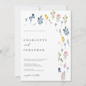 Moderne Whimsical Wildflower Wedding Kaart (Voorkant)