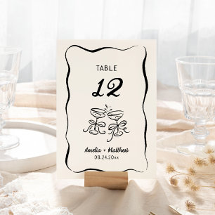 Moderne & Whimsicale Handgetekende Bruiloft Kaart