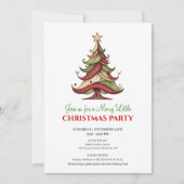 Moderne whimsicalische kerstboom feest uitnodiging (Voorkant)