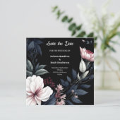 Moderne Whimsy Botanische Bruiloft Save The Date (Staand voorkant)