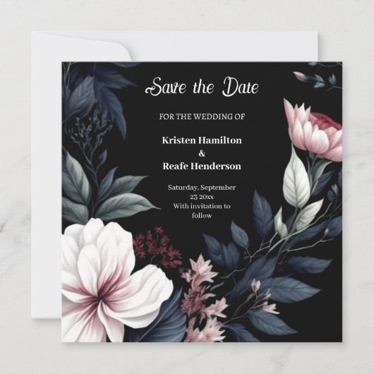 Moderne Whimsy Botanische Bruiloft Save The Date (Voorkant)