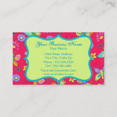 Moderne Whimsy Butterflies op Red Monogram Persona Visitekaartje (Achterkant)