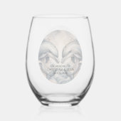 Moderne Whimsy Dolphin Sjabloon Trouwglas Wijnglas Zonder Voet (Achterkant)