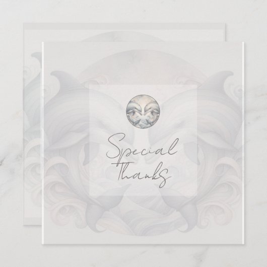 Moderne Whimsy Dolphin Wedding Bedankkaart (Voorkant / Achterkant)