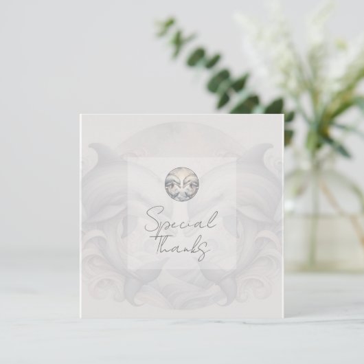 Moderne Whimsy Dolphin Wedding Bedankkaart (Staand voorkant)