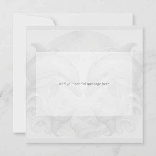 Moderne Whimsy Dolphin Wedding Bedankkaart (Achterkant)