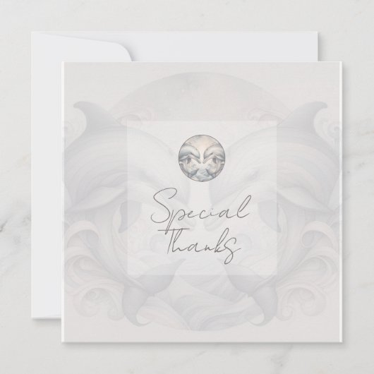 Moderne Whimsy Dolphin Wedding Bedankkaart (Voorkant)