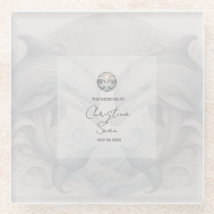 Moderne Whimsy Dolphin Wedding Glazen Onderzetter