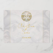 Moderne Whimsy Dolphin Wedding Gold Folie Uitnodig Uitnodiging (Voorkant)