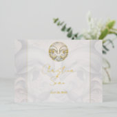 Moderne Whimsy Dolphin Wedding Gold Folie Uitnodig Uitnodiging (Staand Voorkant)