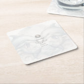 Moderne Whimsy Dolphin Wedding Kartonnen Onderzetters (Schuin)