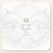 Moderne Whimsy Dolphin Wedding Kartonnen Onderzetters (Voorkant)