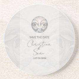 Moderne Whimsy Dolphin Wedding Save the Date Zandsteen Onderzetter