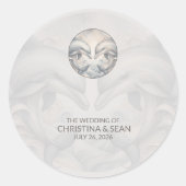 Moderne Whimsy Dolphin Wedding Stickers (Voorkant)