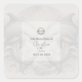 Moderne Whimsy Dolphin Wedding Vierkante Sticker (Voorkant)