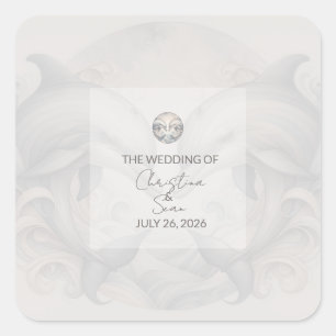 Moderne Whimsy Dolphin Wedding Vierkante Sticker