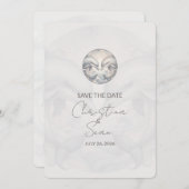 Moderne Whimsy Dolphins Wedding Save The Date Kaar (Voorkant / Achterkant)