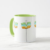 Moderne Whimsy Flowers Mok (Voorkant links)