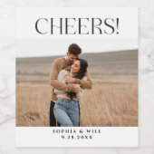 Moderne Whimsy Minimal Wedding Wijn Labels Etiket (Enkel label)