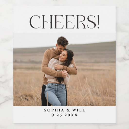 Moderne Whimsy Minimal Wedding Wijn Labels Wijn Etiket (Enkel label)