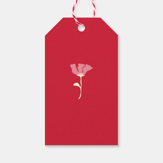 Moderne Whimsy Red Kleurrijke bruiloft Cadeaulabel (Achterkant)