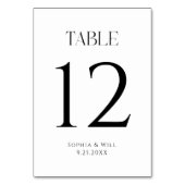 Moderne Whimsy Trouwtafelnummers Kaart (Voorkant)
