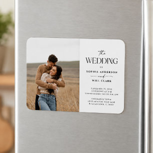 Moderne Whimsy Trouwuitnodiging met Foto Magneet