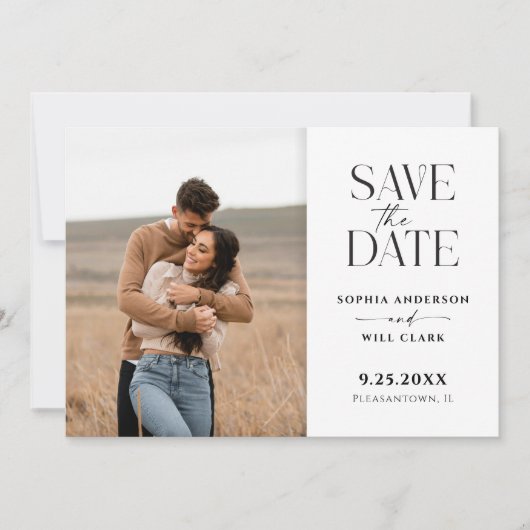 Moderne Whimsy Wedding Save the Date Kaart (Voorkant)