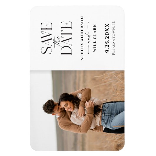Moderne Whimsy Wedding Save the Date Magnet Magneet (Verticaal)