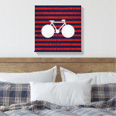 moderne white bicycle & red stripes canvas afdruk (Insitu (Slaapkamer))