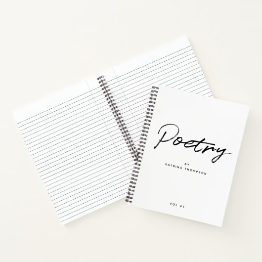 Moderne white blade minimalistisch script poëzie notitieboek (Binnen)