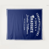 Moderne White Blue Afstuderen Photo Prop Backdrop Wandkleed (Voorkant (horizontaal))