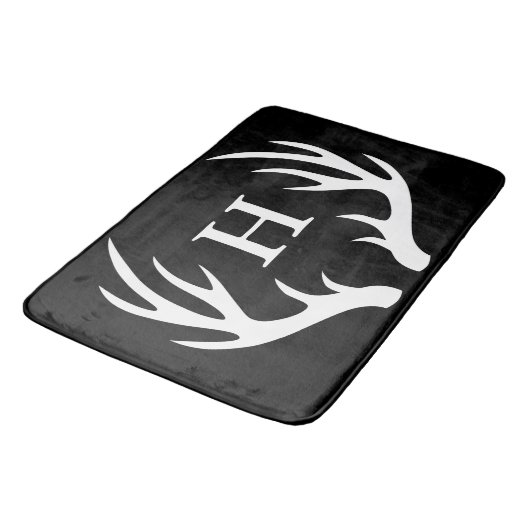 Moderne White Deer Antlers Initiaal Letter Badmat (Gekanteld)