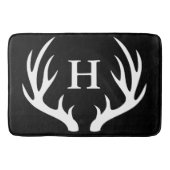 Moderne White Deer Antlers Initiaal Letter Badmat (Voorkant)
