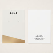 Moderne White Gold Jewelry Earring Display Kaart (Voorkant /achterkant)