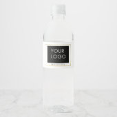 Moderne White Gold Lijst Company Business Logo Waterfles Etiket (Voorkant)