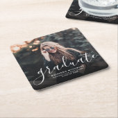 Moderne White Handwriting fotograaf Party Kartonnen Onderzetters (Schuin)