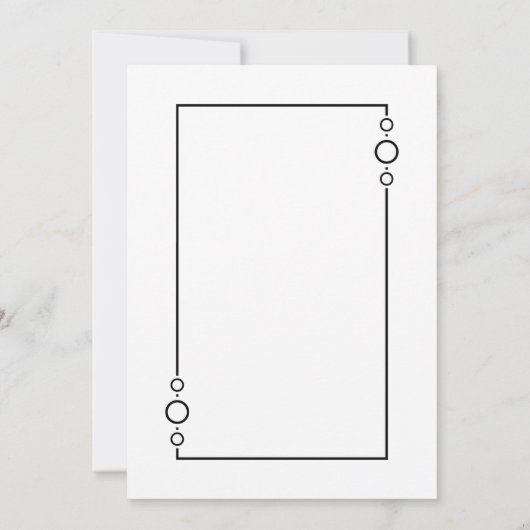Moderne White met Black Lijst Engagement Party Kaart (Achterkant)