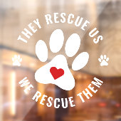 Moderne White Paw Print Red Heart Pet Lover Raamsticker (Vel 2)