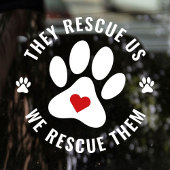 Moderne White Paw Print Red Heart Pet Lover Raamsticker