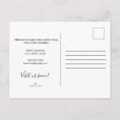 Moderne White Script New House Warming Photo Aankondigingskaart (Achterkant)