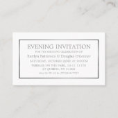 Moderne 'White & Silver Evening'-kaartje Uitnodige Visitekaartje (Voorkant)