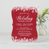 Moderne White Snowflakes Holiday Celebration Party Kaart (Staand voorkant)