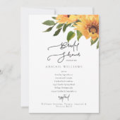 Moderne White Sunflower Bridal Shower Invitation Kaart (Voorkant)