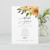 Moderne White Sunflower Bridal Shower Invitation Kaart (Staand voorkant)