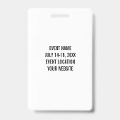 Moderne whiteboardnaam gebeurtenissenlogo badge (Achterkant)