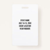 Moderne whiteboardnaam gebeurtenissenlogo badge (Achterkant)