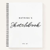 Moderne whitepuntscripthandboek met zwart-wit notitieboek (Voorkant)