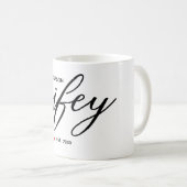 Moderne 'Wifey' kalligrafie vastgesteld jaar Koffiemok (Voorkant rechts)